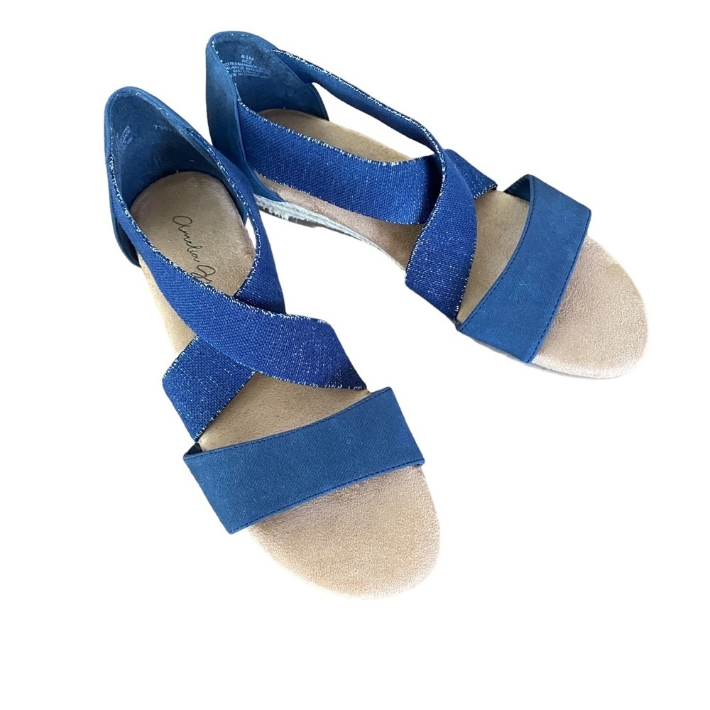 AMELIA GRACE Indigo Cross Strap Women's Sandals